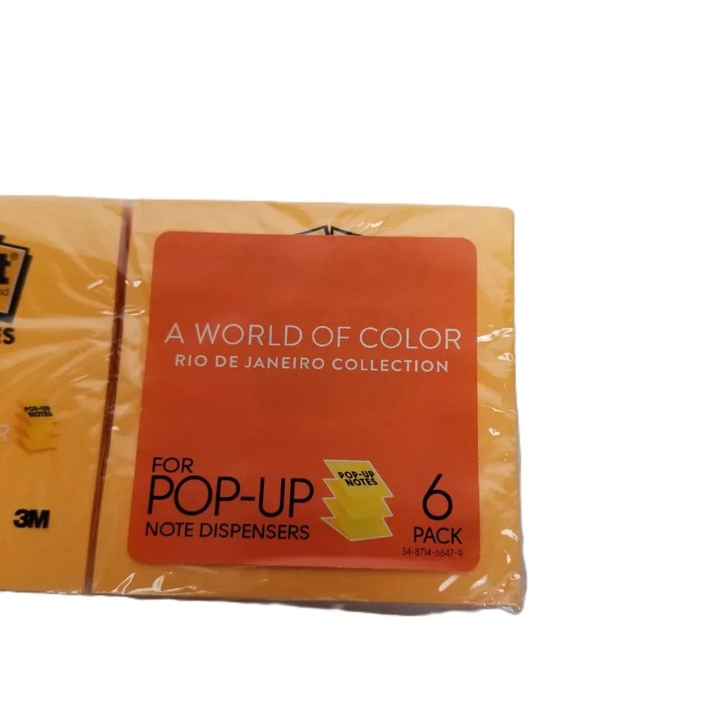 Post-it Pop Up Notes 6 Pack Rio de Janeiro 3x3 Refills 540 Sheets New